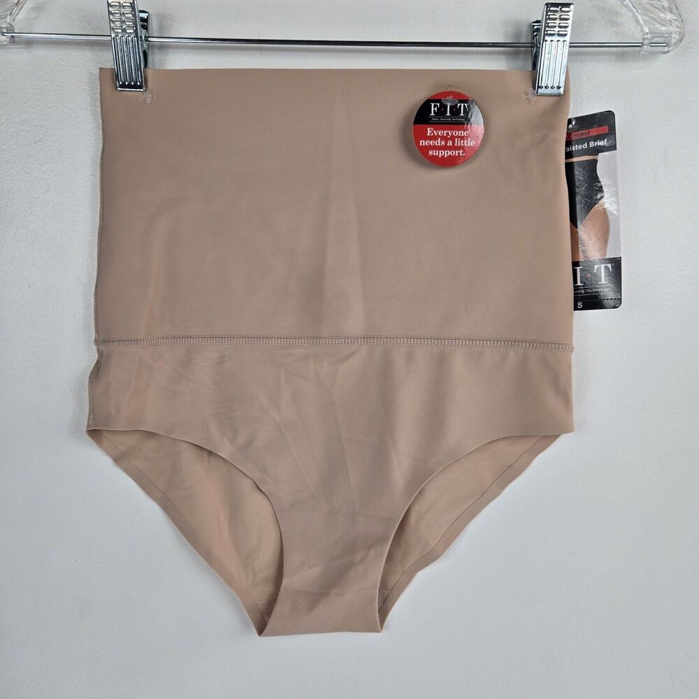 F.I.T. Women's Size Small‎ Beige Firm Control High Waisted Brief NWT